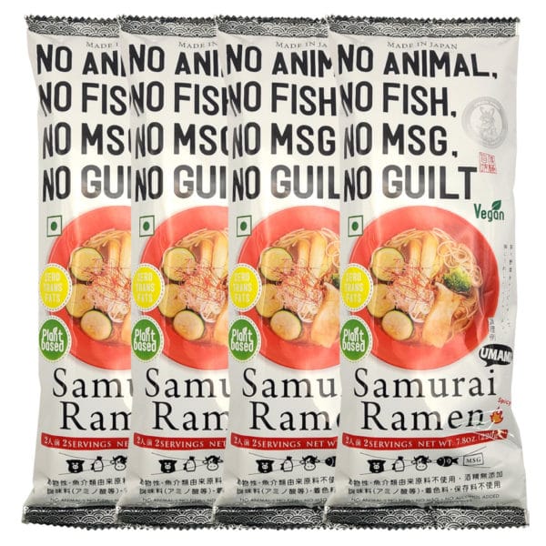 4 Pack Higashimaru Samurai Spicy Vegan Ramen, 220 g