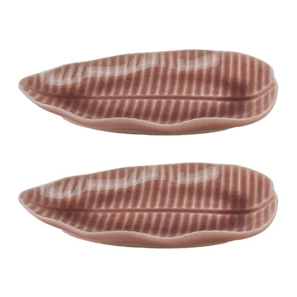 Aito Banana Leaf Plate Set of 2 - Coral