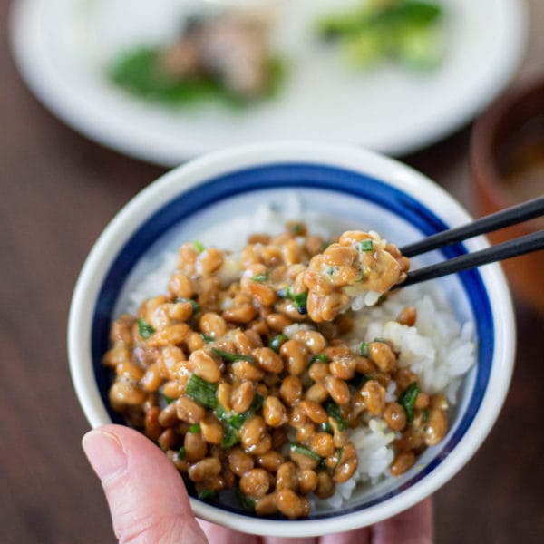 Soujuen Double Line Rice Bowl w/ Natto