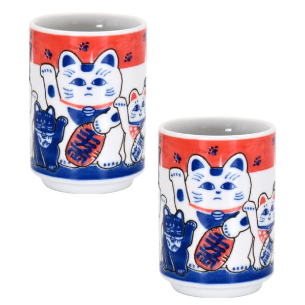Ceramic Ai Sushi Tea Cup Set of 2 - Maneki Neko