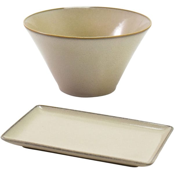 Aito Japanese Natural Colour Bowl and Tray Set - Grey